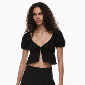 Aritzia Sunday Best Kaia Puff-Sleeve Crop Top